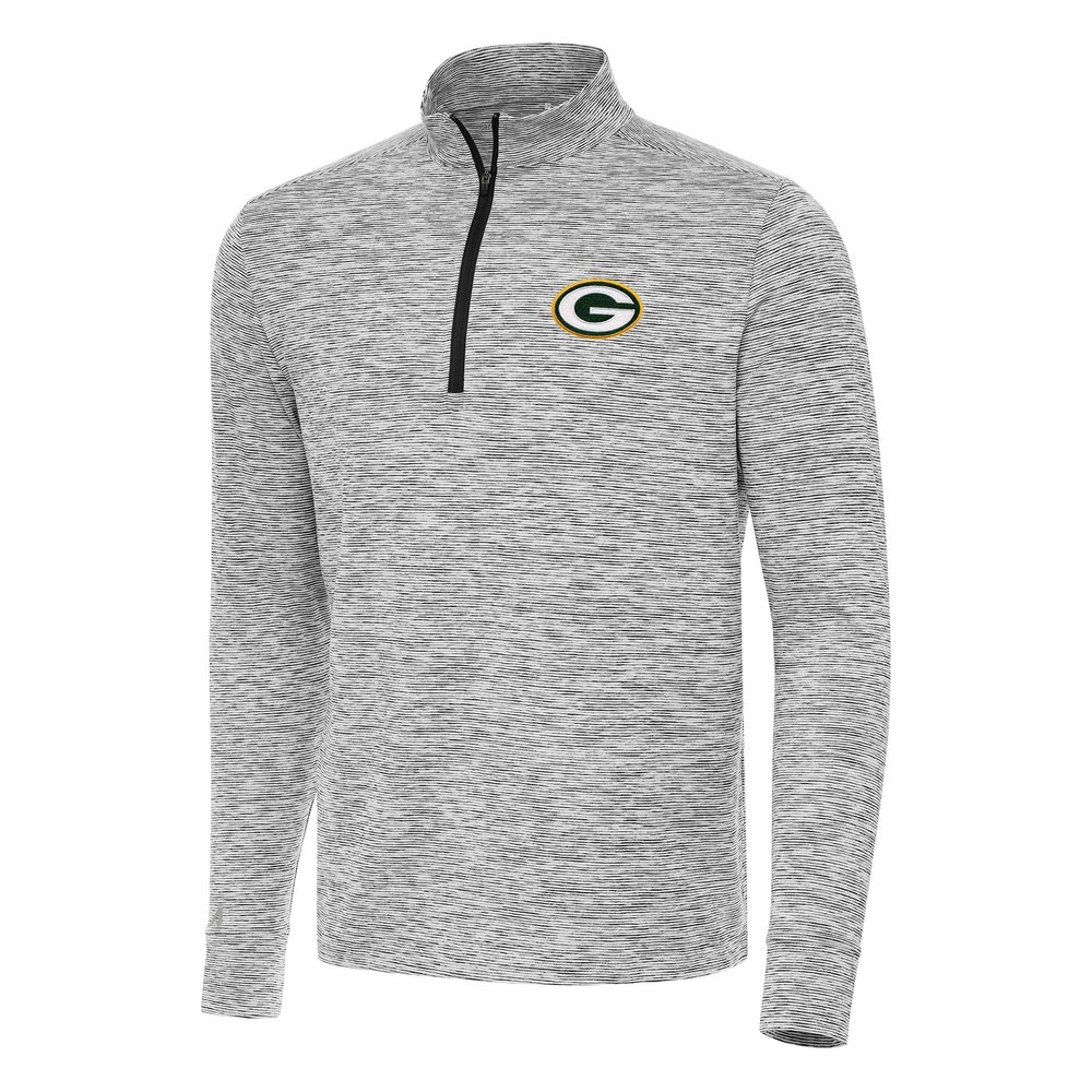 Antigua Men's Charcoal Green Bay Packers Cause Quarter-Zip Top