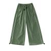 Cargo Pants for Girls Boys Sweatpants Toddler Kids Parachute Pants Baggy Jogger for Little Girls Wide (Green, 6-7 Years) view 1