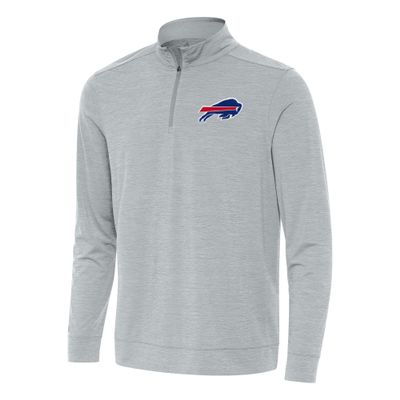 Antigua Men's Heather Gray Buffalo Bills Bright Quarter-Zip Top