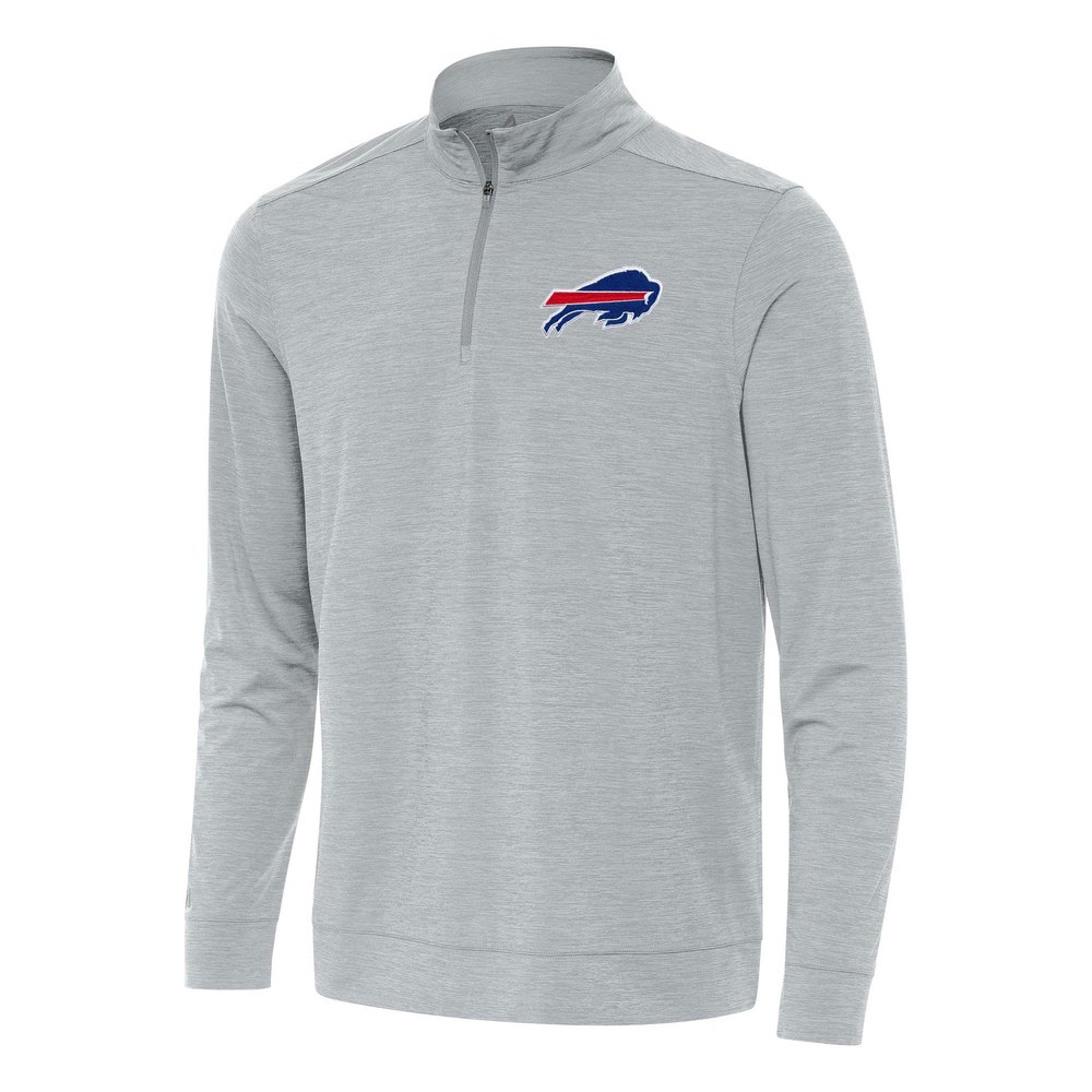 Antigua Men's Heather Gray Buffalo Bills Bright Quarter-Zip Top