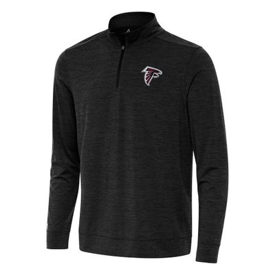 Antigua Men's Heather Black Atlanta Falcons Bright Quarter-Zip Top