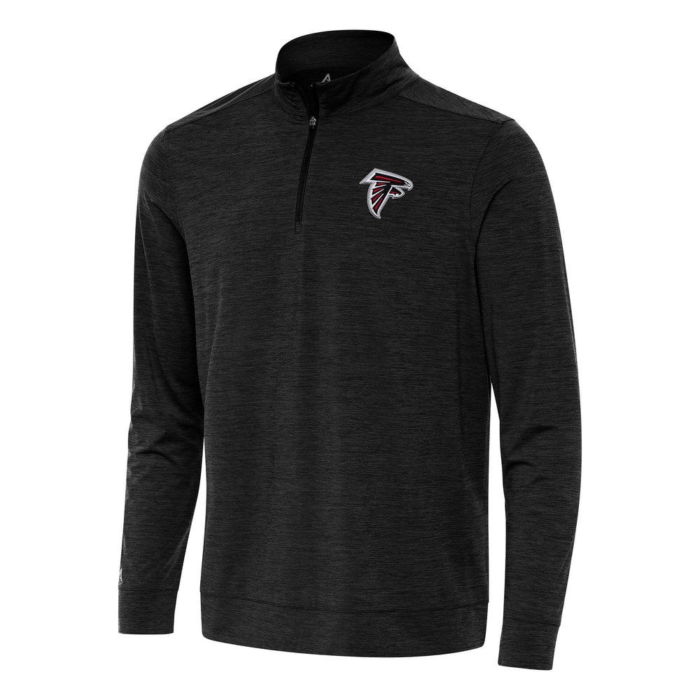 Antigua Men's Heather Black Atlanta Falcons Bright Quarter-Zip Top