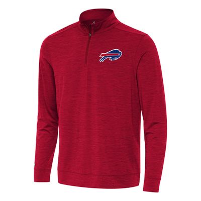Antigua Men's Heather Red Buffalo Bills Bright Quarter-Zip Top