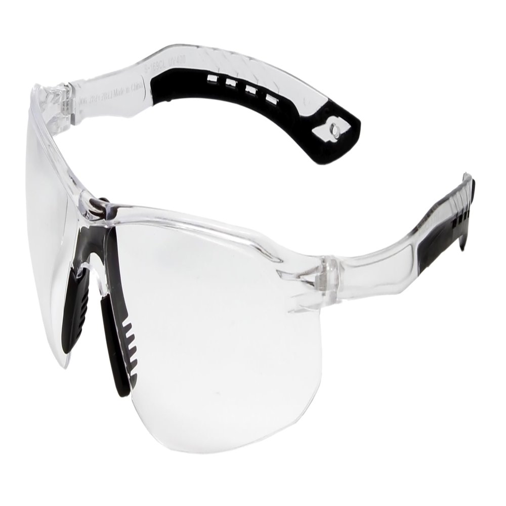 Calabria Replays Clear Crystal Black Sport Safety Glasses for Pickleball Eye Protection for Women Pickleball Glasses for Men