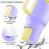 Silicone Boot for Stanley Cup 40 oz Tumbler Sleeve Accessories & Replacement 12 Straw Set Compatible for Stanley Case Quencher with Handle Full Body Protector Case (Purple) view 3
