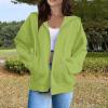 ODEUIAOD Oversized Hoodies For Women Zip Up Hoodies Womens 2025 Long Sleeve Oversized Sweatshirts for Women Y2K Jacket with Pockets Fall Fashion Clothes Greens 3X-Large view 2