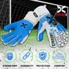 StrikoreX Wild Hawk Professional Goalie Gloves (Sizes 7-10) Pro Fingersaves & 4+3mm Contact Grip | High Performance Pro-Level Goalkeeper Gloves | Based in The USA (Cyan, 9) view 3