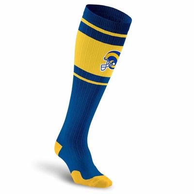 For Bare Feet NFL Classic LOS ANGELES RAMS Marathon Compression Sock Team Color Small/Medium