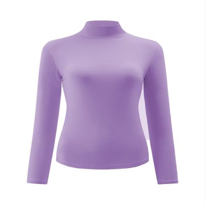 Kindcall Womens Slim Fitted Mock Turtleneck Lightweight Long Sleeve Shirts Base Layer Tops (Lavender, Medium)