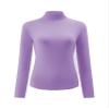 Kindcall Womens Slim Fitted Mock Turtleneck Lightweight Long Sleeve Shirts Base Layer Tops (Lavender, Medium) view 1