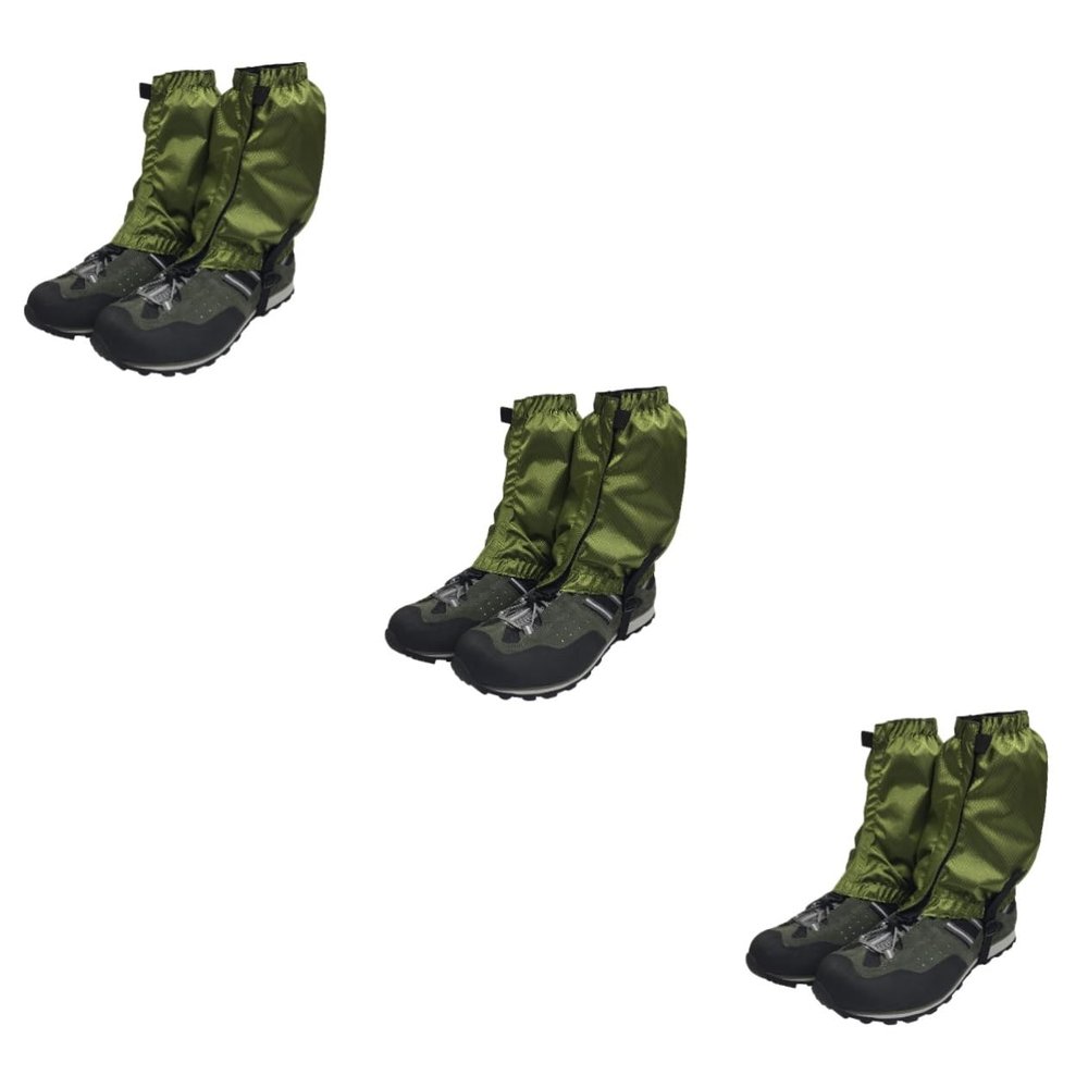 Happyyami 3pairs Gaiters for Outdoor Hiking Breathable Ankle Gaiters Walking Snow Shoe Covers Elastic Band Windproof for Men