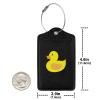 Cute Rubber Duck Leather Luggage Tag Luggage Card with Privacy Cover and Stainless Steel Ring view 4