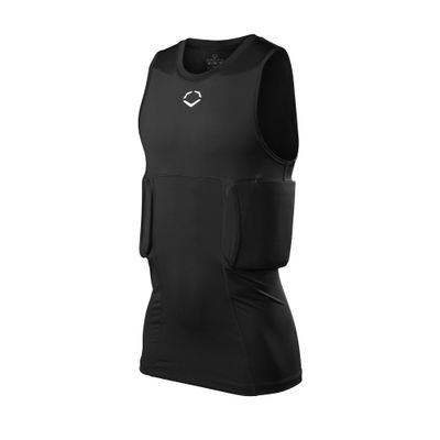 EvoShield Adult Sleeveless Rib Shirt and Shields - Black, X-Large