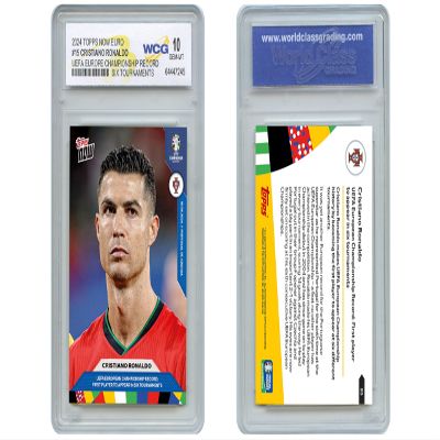 2024 Topps Euro Cristiano Ronaldo Soccer Championship Record Card #15 - Graded GEM Mint 10