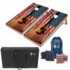 Tailgating Pros Cornhole Boards - 4'x2' Lightweight Regulation Flag & Patriotic Outdoor Themed Cornhole Game w/Carrying Case & Set of 8 Corn Hole Bean Bags w/Tote view 1