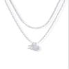 PAVOI Rhodium Plated Dainty Hexagon Initial Letter Pendant Layered Necklace Jewelry Gift for Women | Paperclip Layering Chain Necklace | Letter L view 1