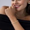 PAVOI 14K Yellow Gold Plated Simulated Diamonds Bezel Set Tennis Bracelets for Women - Cubic Zirconia Stones Valentines Day Love Heart Statement Bride Gold Bracelet Stack - Size 7" view 3