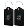 I Teach Tiny Humans School Leather Luggage Tag Luggage Card with Privacy Cover and Stainless Steel Ring