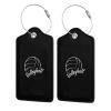 Love is Volleyball Leather Luggage Tag Luggage Card with Privacy Cover and Stainless Steel Ring view 1