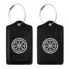 Vikings Helm of Awe Rune Leather Luggage Tag Luggage Card with Privacy Cover and Stainless Steel Ring view 3