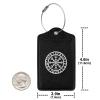 Vikings Helm of Awe Rune Leather Luggage Tag Luggage Card with Privacy Cover and Stainless Steel Ring view 4