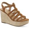 Sun + Stone Womens Wesleyy Faux Suede Wedge Sandals Brown 10 Medium (B,M) view 1