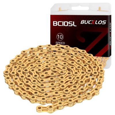 10 Speed Bike Chain 1/2 X 3/32 116 Links High Performance Lightweight Bicycle Chain for Road Bike/Mountain Bike Compatible with Shimano, SRAM Gold