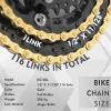 10 Speed Bike Chain 1/2 X 3/32 116 Links High Performance Lightweight Bicycle Chain for Road Bike/Mountain Bike Compatible with Shimano, SRAM Gold view 4