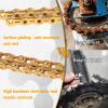 BUCKLOS 6/7/8/9/10/11/12 Speed Bike Chain,Bicycle Chain for Road Bike/E-Bike/Mountain Bike/MTB/Shimano SRAM,Half/Full Hollow Bike Chain Silver/Gold 1/2 x 11/128 Inch 116 Links with Quick Link view 2