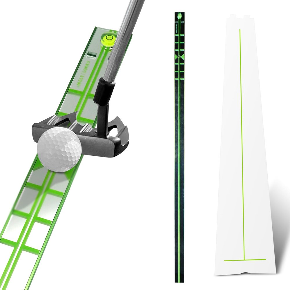 MELE LINKS Golf Putting Alignment Rails Trainer for Golfer Men Precision Distance Control & Instant Feedback, Golf Swing Training Aid Tool for Speed Measuring