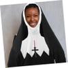 COLLBATH 1pc Scary Nun Costume for Halloween Adult Party Uniform Creepy Zombie Nun Outfit for Women for Costume Parties and Photo Shoots Unique Halloween Decoration view 3