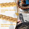 BUCKLOS 12 Speed Bike Chain 1/2X 11/128 126 Links High Performance Lightweight Bicycle Chain for Road Bike/Mountain Bike Compatible with Shimano, SRAM Gold view 2