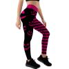Women's Seamless Funny Pumpkin Face Printed Stretch Halloween Long Pants Stripe Print High Waist Pumpkin Halloween Leggings Tights for Party Costume Cosplay M Rose Red view 1