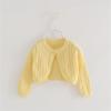 Toddler Baby Girls Shru Bolero Cardigan Knitted Long Sleeve Button Closure Lace Cropped (Yellow, 12-18 Months) view 3