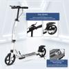 Nattork Scooter for Adults and Teens- Adjustable Height Folding Kick Scooter with Large Sturdy Wheels for a Smooth Ride, Lightweight, Commuter Adult Scooters with Hand Brake,Shock Absorption-White view 2
