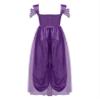Linjinx Women's Arabian Princess Costume Belly Dance Jumpsuit Sequin Trim Pumpkin Pants with Tulle Overlay Dark Purple XX-Large view 4