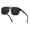 ANDWOOD Trendy Aviator Polarized Sunglasses Men Women Square 70s Stylish Frame Sun Glasses Rectangle Shades Black view 1