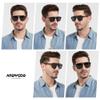 ANDWOOD Trendy Aviator Polarized Sunglasses Men Women Square 70s Stylish Frame Sun Glasses Rectangle Shades Black view 4