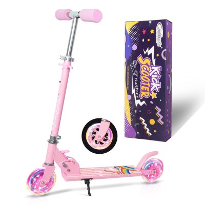 Nattork Scooter for Kids Ages 3-8 Kick Kids Scooters for Girls & Boys Light up Wheels Portable Lightweight Folding Design with Reducing System and Adjustable Height Handlebars and up to 110 Lbs