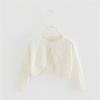 Toddler Baby Girls Shru Bolero Cardigan Knitted Long Sleeve Button Closure Lace Cropped Sweaters (White, 18-24 Months) view 2