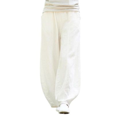 BIVENANT Linen Pants for Women Wide Leg Pants Elastic Waist Pants Baggy Pants Casual Pants Loose Pants Palazzo Pants Trousers
