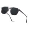 ANDWOOD Trendy Aviator Polarized Sunglasses Men Women Square Stylish Frame Sun Glasses Rectangle Shades Grey Gray view 1