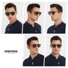 ANDWOOD Trendy Aviator Polarized Sunglasses Men Women Square Stylish Frame Sun Glasses Rectangle Shades Grey Gray view 4