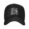 I Know I Fish Like A Girl Try to Keep Up Stylish Curved Brim Snapback Premium Quality Baseball Cap Men Women290 Black view 2