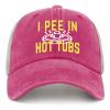 I Pee in The Hot Tubs Hat Mens with Design Tennis Hats for Men Trucker Hat Pink Cycling Cap Retro for Flight Attendant view 1