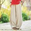 BIVENANT Wide Leg Pants Elastic Waist Pants Baggy Pants Casual Palazzo Pants Loose Pants Linen Pants for Women Summer view 2