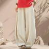 BIVENANT Wide Leg Pants Elastic Waist Pants Baggy Pants Casual Palazzo Pants Loose Pants Linen Pants for Women Summer view 4