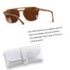 ANDWOOD Trendy Aviator Polarized Sunglasses Men Women Square 70s Stylish Frame Sun Glasses Rectangle Shades Tea Brown view 2