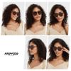 ANDWOOD Trendy Aviator Polarized Sunglasses Men Women Square 70s Stylish Frame Sun Glasses Rectangle Shades Tea Brown view 4