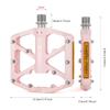 Bike Pedals 9/16 Inch - Bicycle Pedals with Reflectors - 3 Sealed Bearings MTB Pedals Wide Platform Pedals for Mountain Bike, BMX, Road Bike Pedals (Pink) view 4